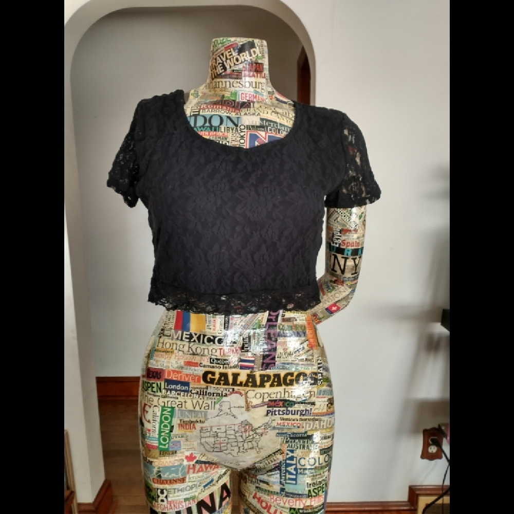 HEAT WAVE SALE! Black Lace Crop Top